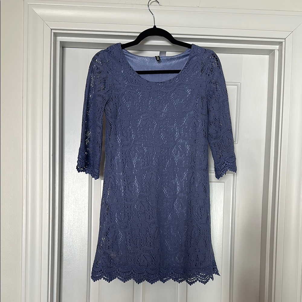Long Sleeve Perinwinkle Lace Dress